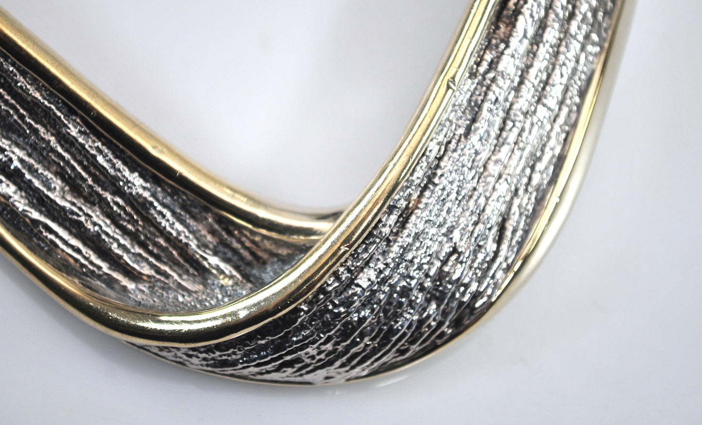 NS Bar-On Sterling Silver Two Tone Chunky Choker Necklace