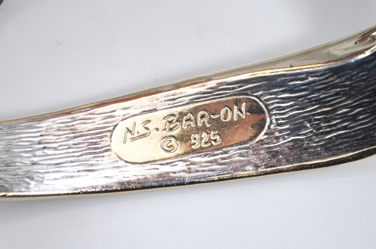 NS Bar-On Sterling Silver Two Tone Chunky Choker Necklace