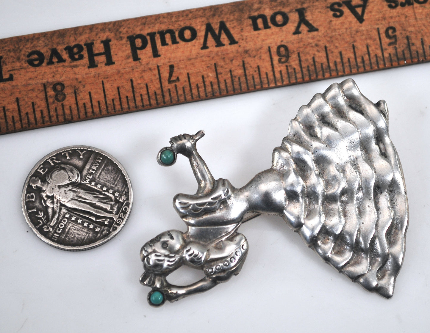 Large Mexico Sterling Silver Flamenco Dancer Brooch