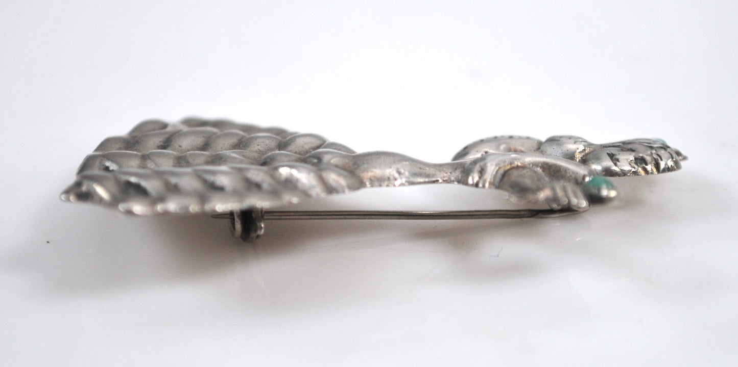 Large Mexico Sterling Silver Flamenco Dancer Brooch