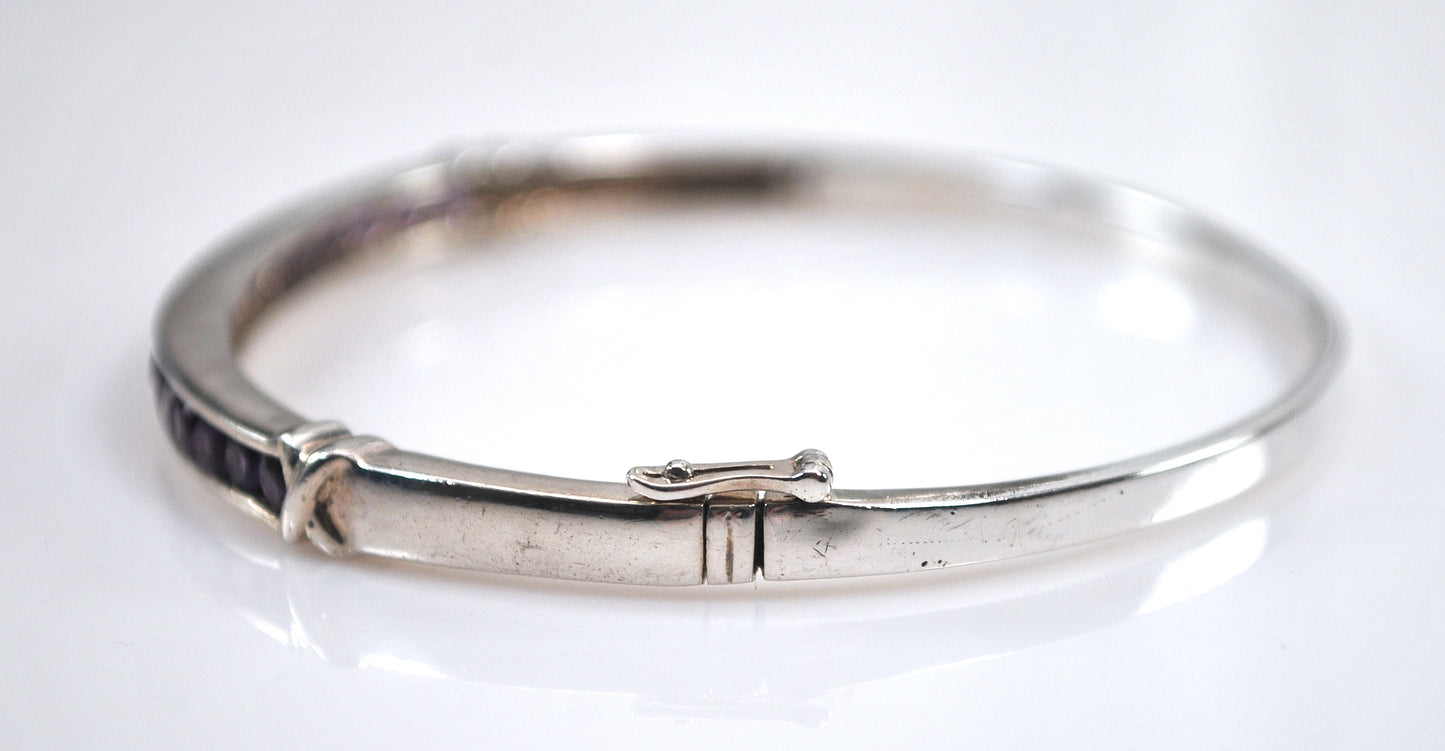 Sterling Silver Amethyst Bangle Bracelet
