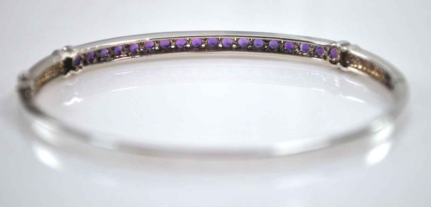 Sterling Silver Amethyst Bangle Bracelet