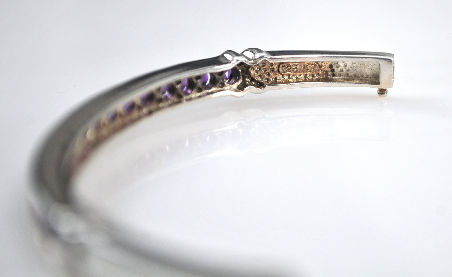 Sterling Silver Amethyst Bangle Bracelet