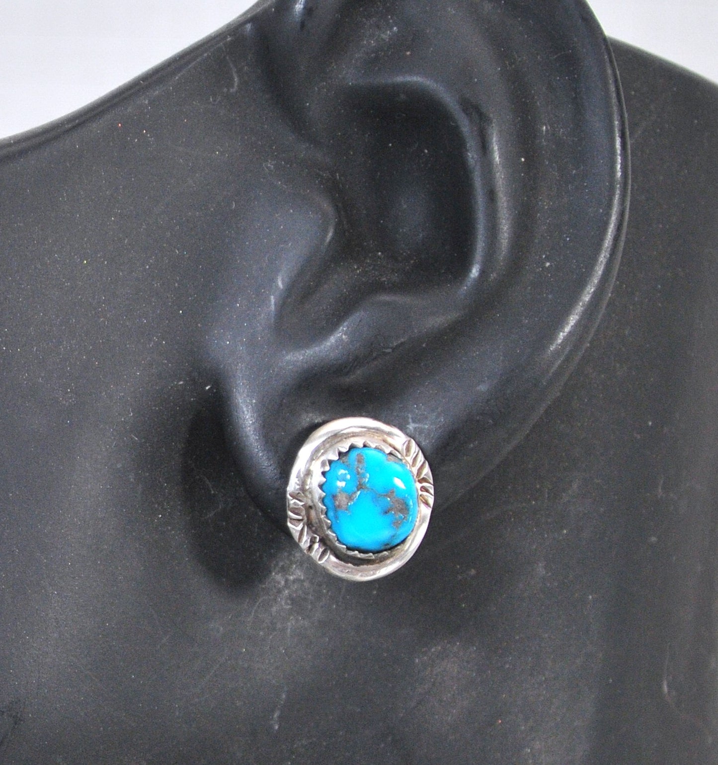 Navajo Sterling Silver Turquoise Stud Earrings