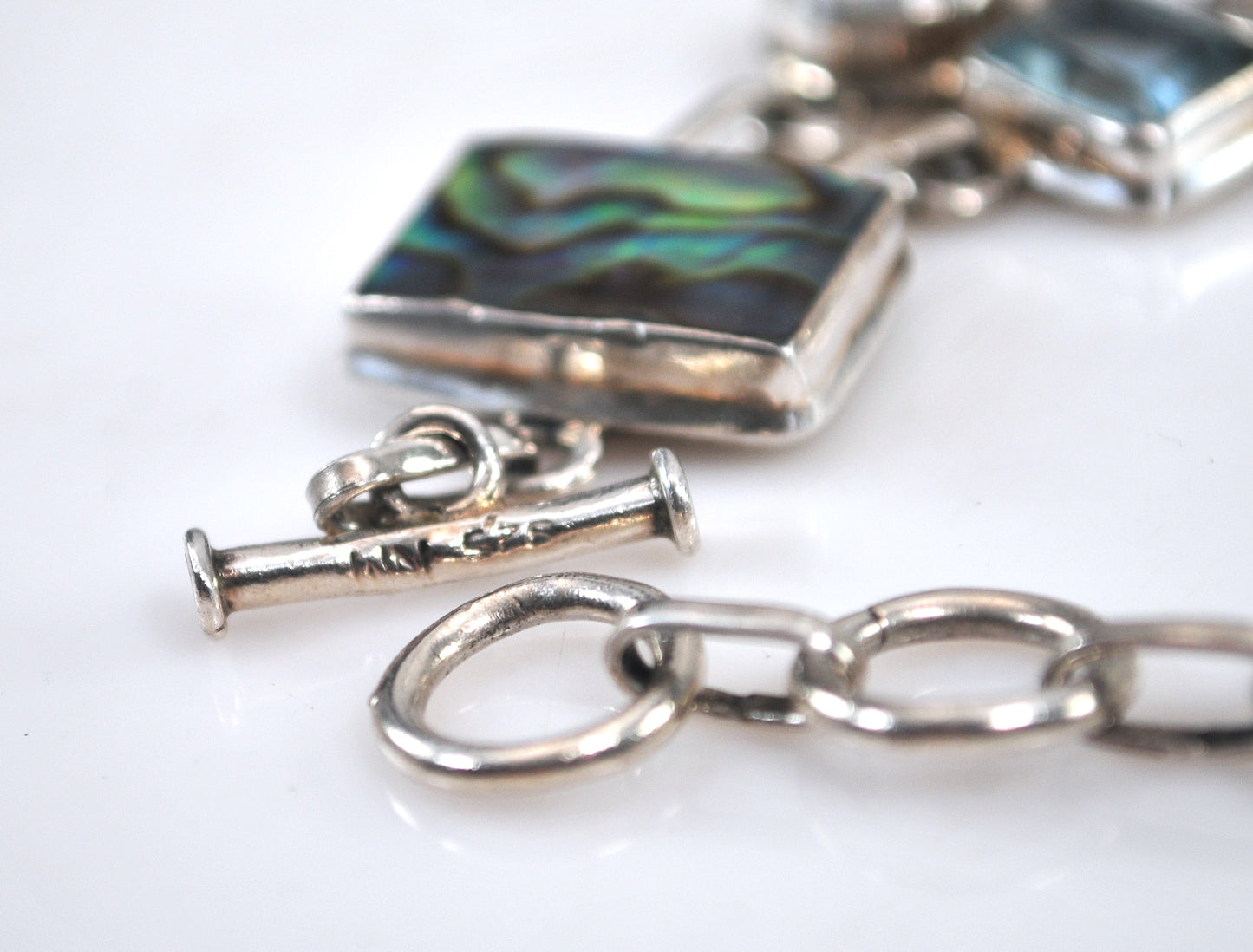 Sterling Silver Abalone Moonstone Bracelet