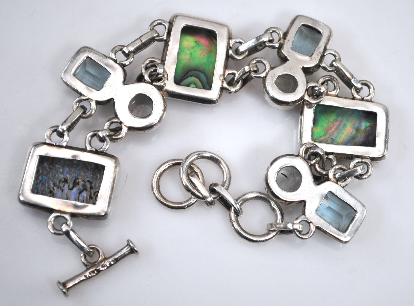 Sterling Silver Abalone Moonstone Bracelet