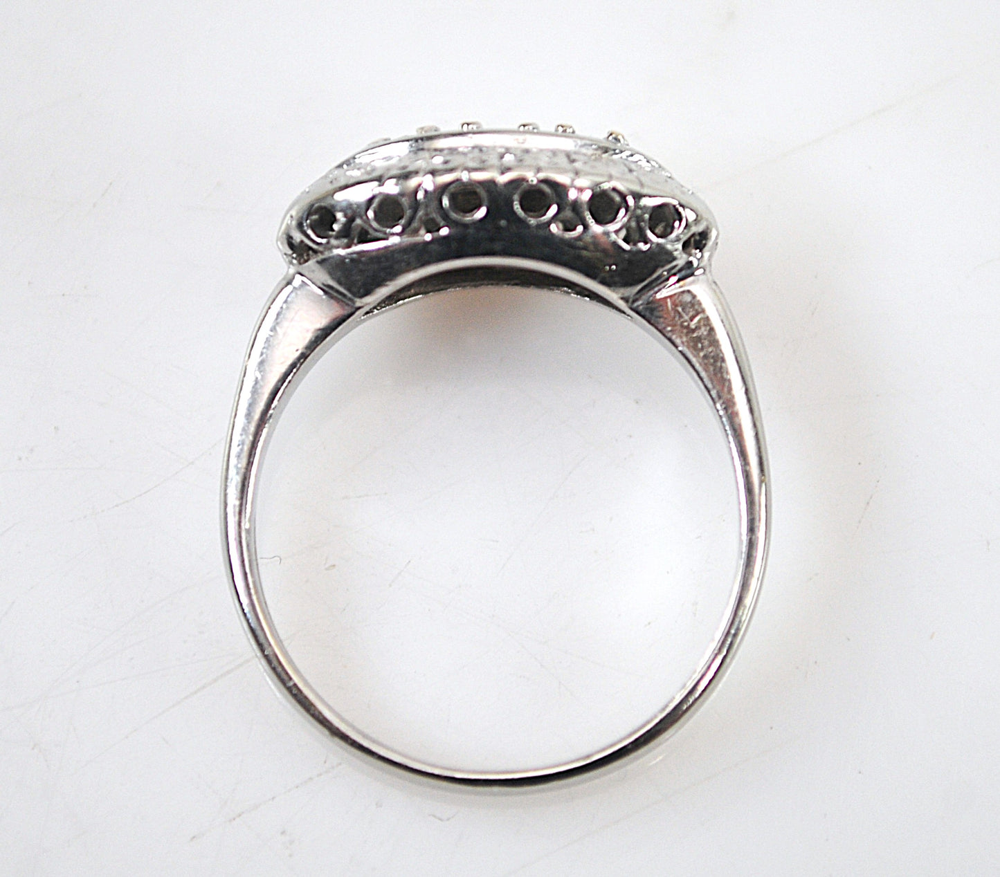 Vintage 14K White Gold Diamond Ring