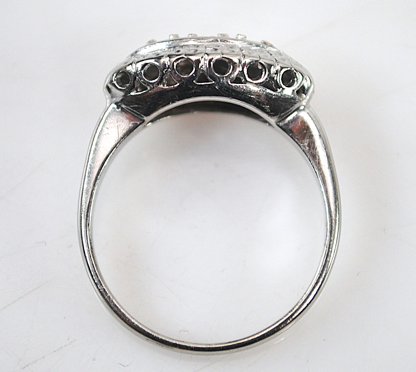 Vintage 14K White Gold Diamond Ring