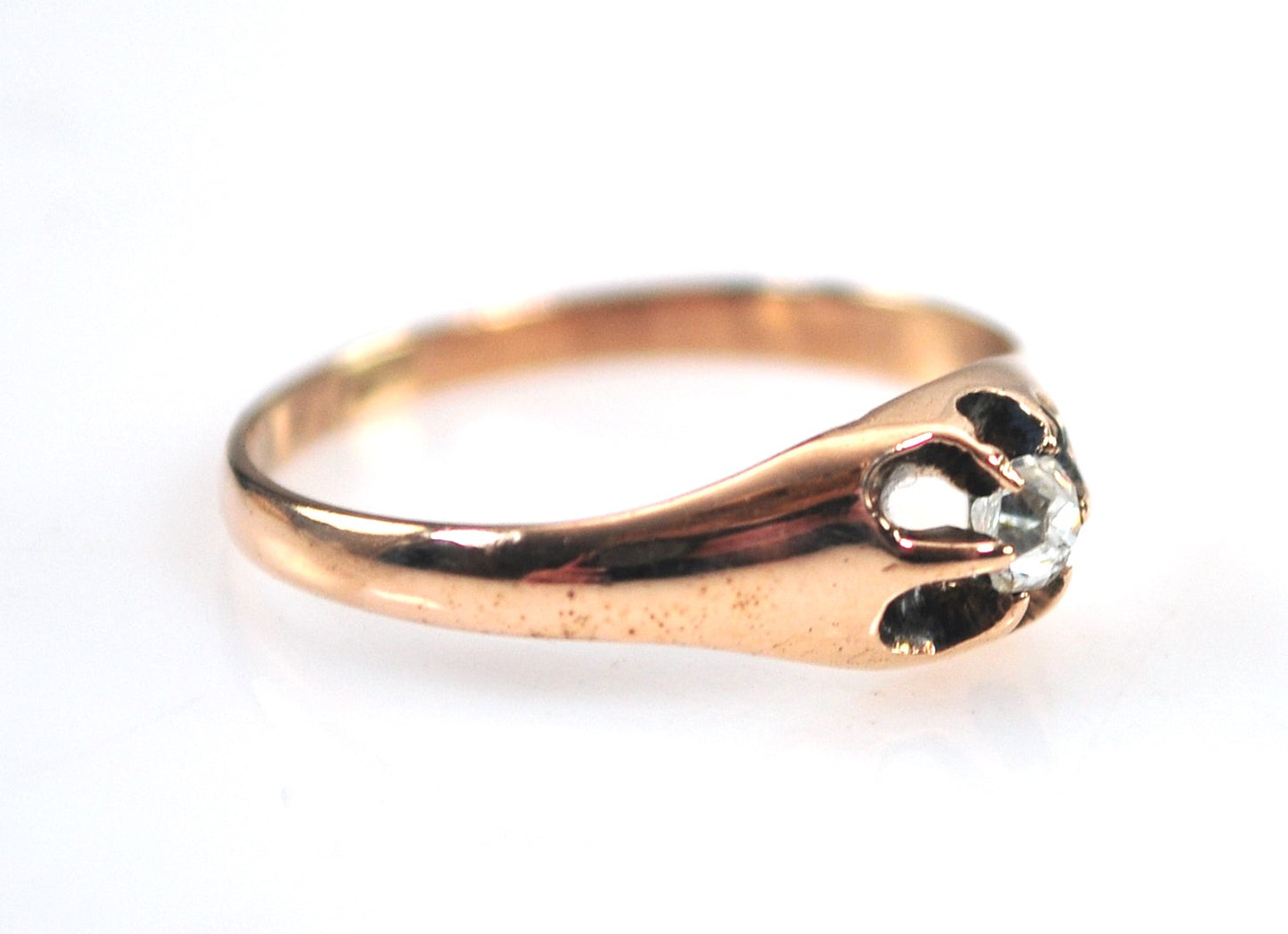 Antique 10K Rose Gold Diamond Ring