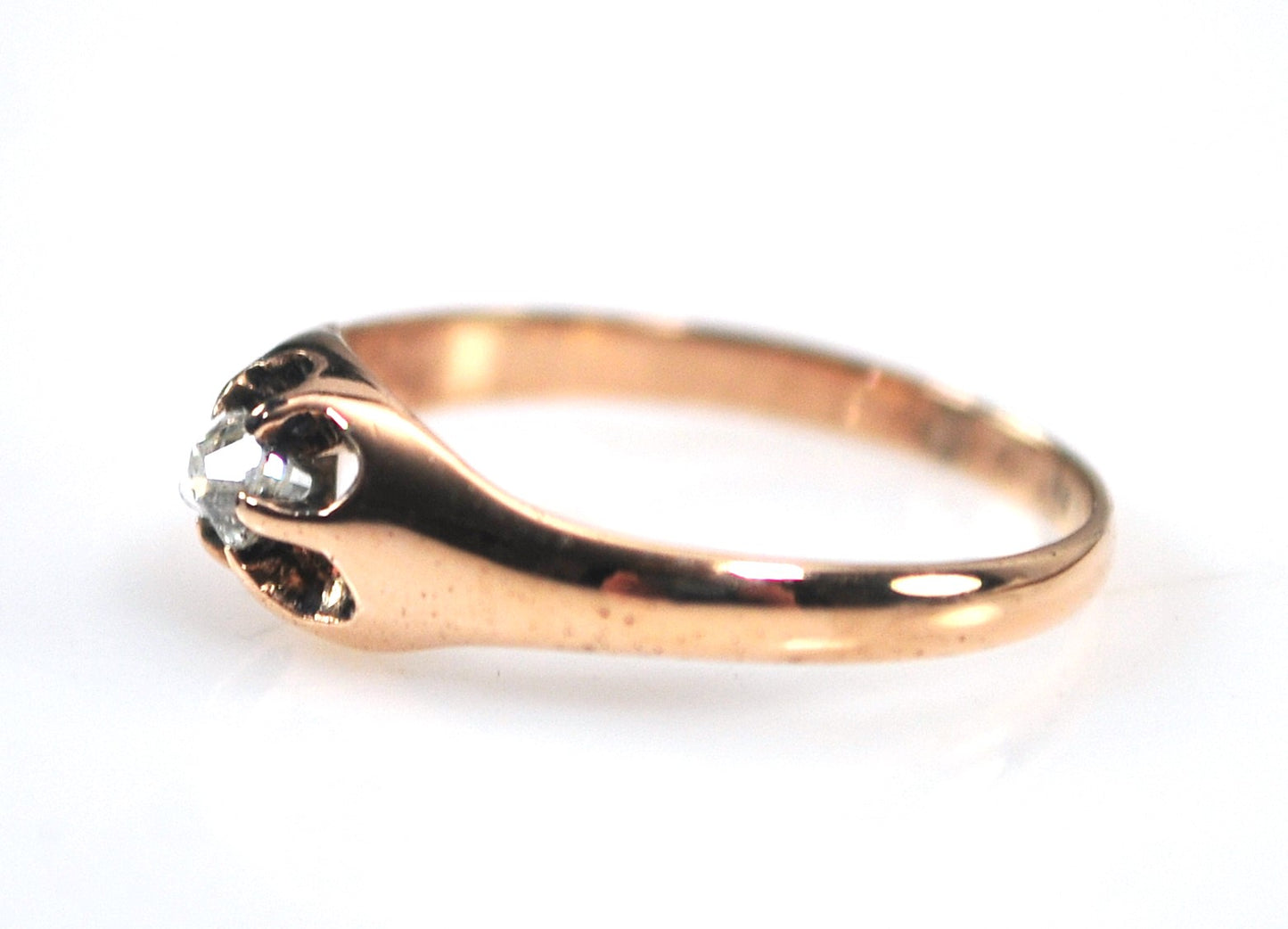 Antique 10K Rose Gold Diamond Ring