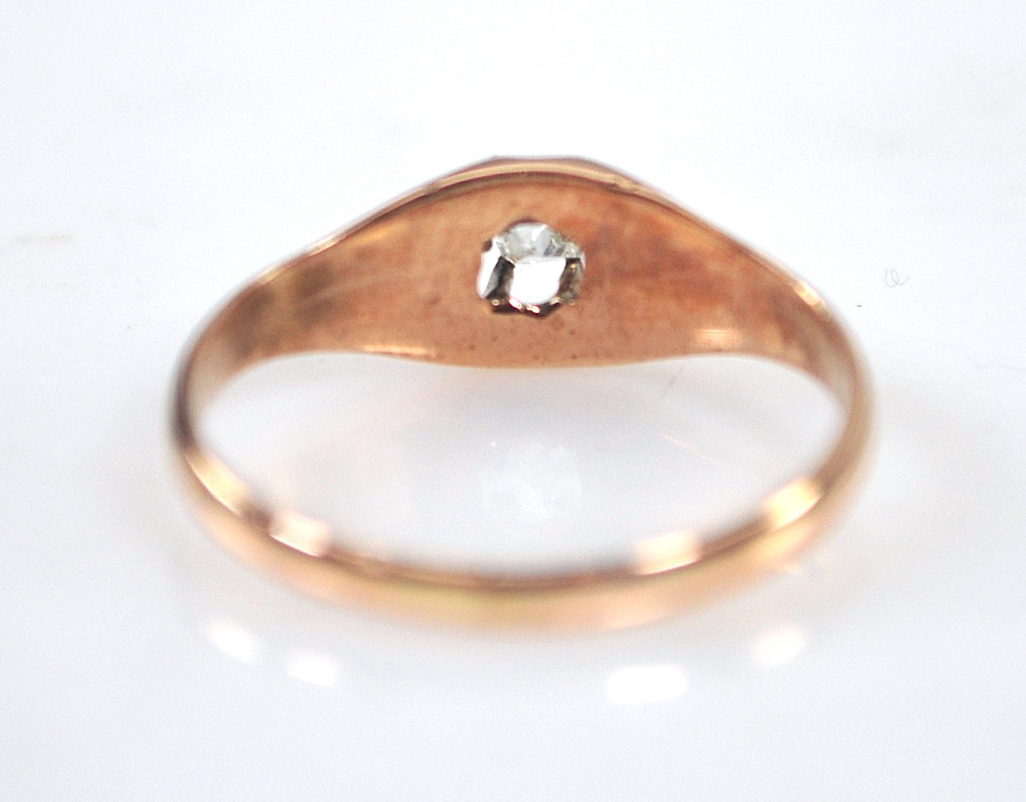 Antique 10K Rose Gold Diamond Ring