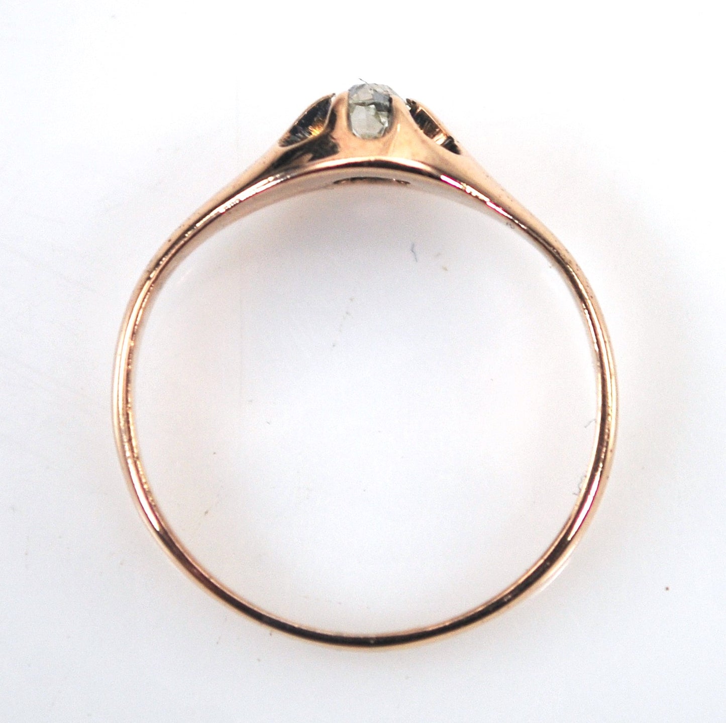 Antique 10K Rose Gold Diamond Ring