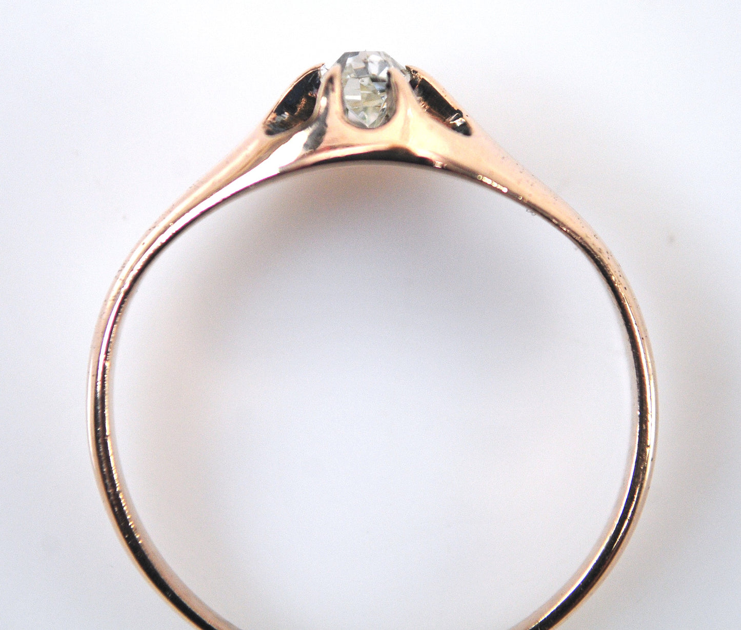 Antique 10K Rose Gold Diamond Ring