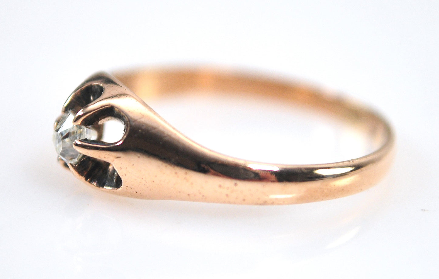 Antique 10K Rose Gold Diamond Ring