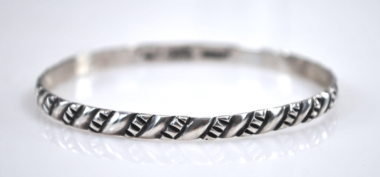 Vintage Taxco Sterling Silver Bangle Bracelet