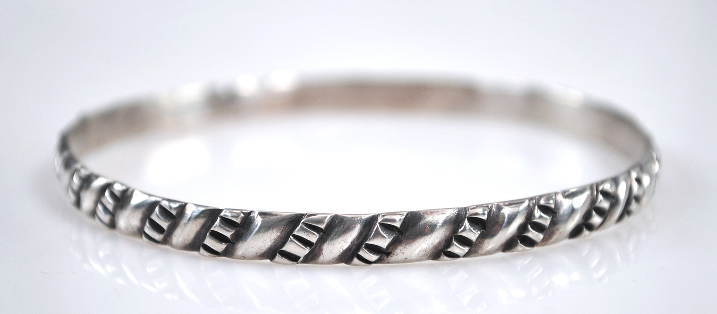 Vintage Taxco Sterling Silver Bangle Bracelet