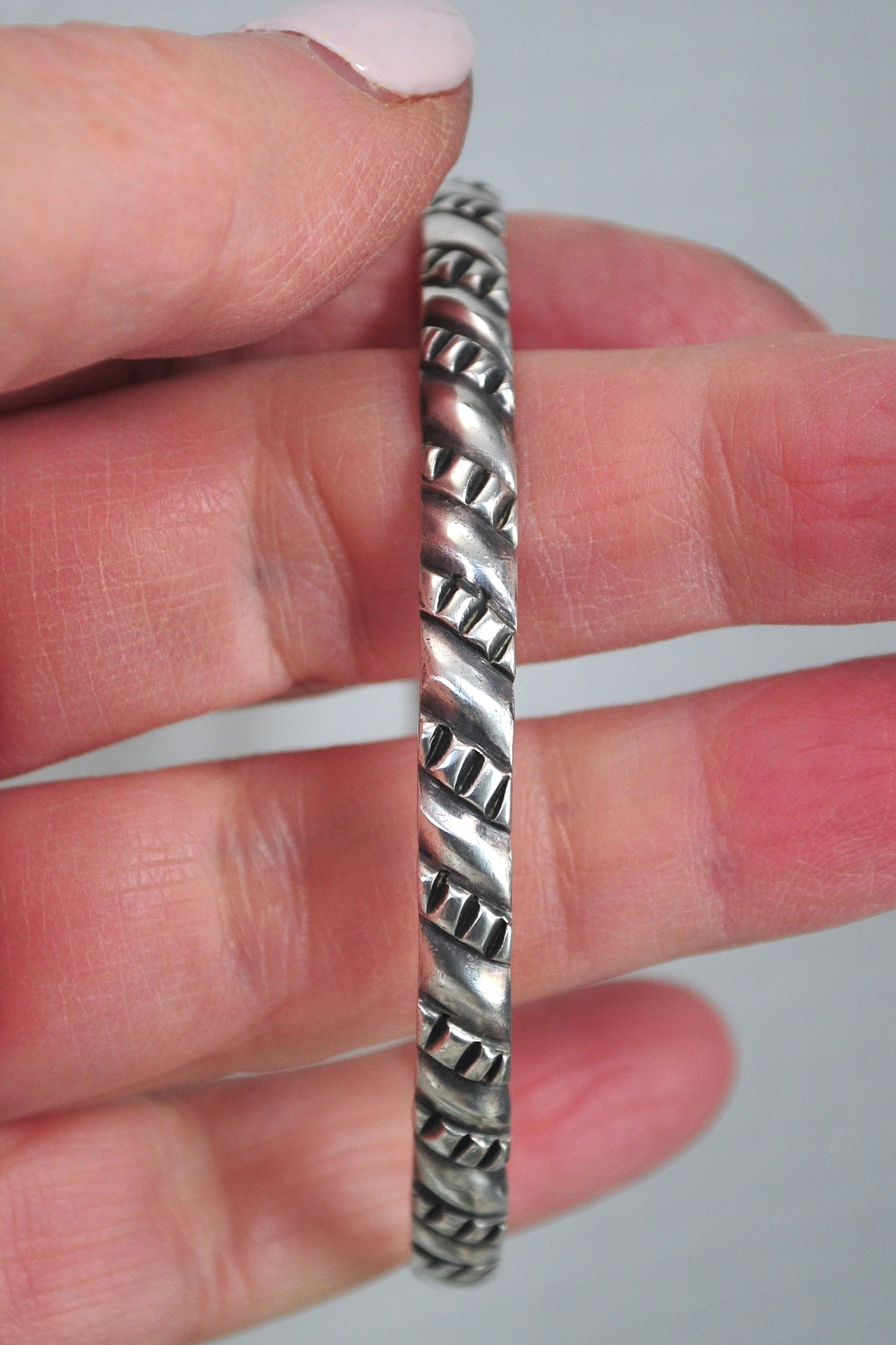 Vintage Taxco Sterling Silver Bangle Bracelet