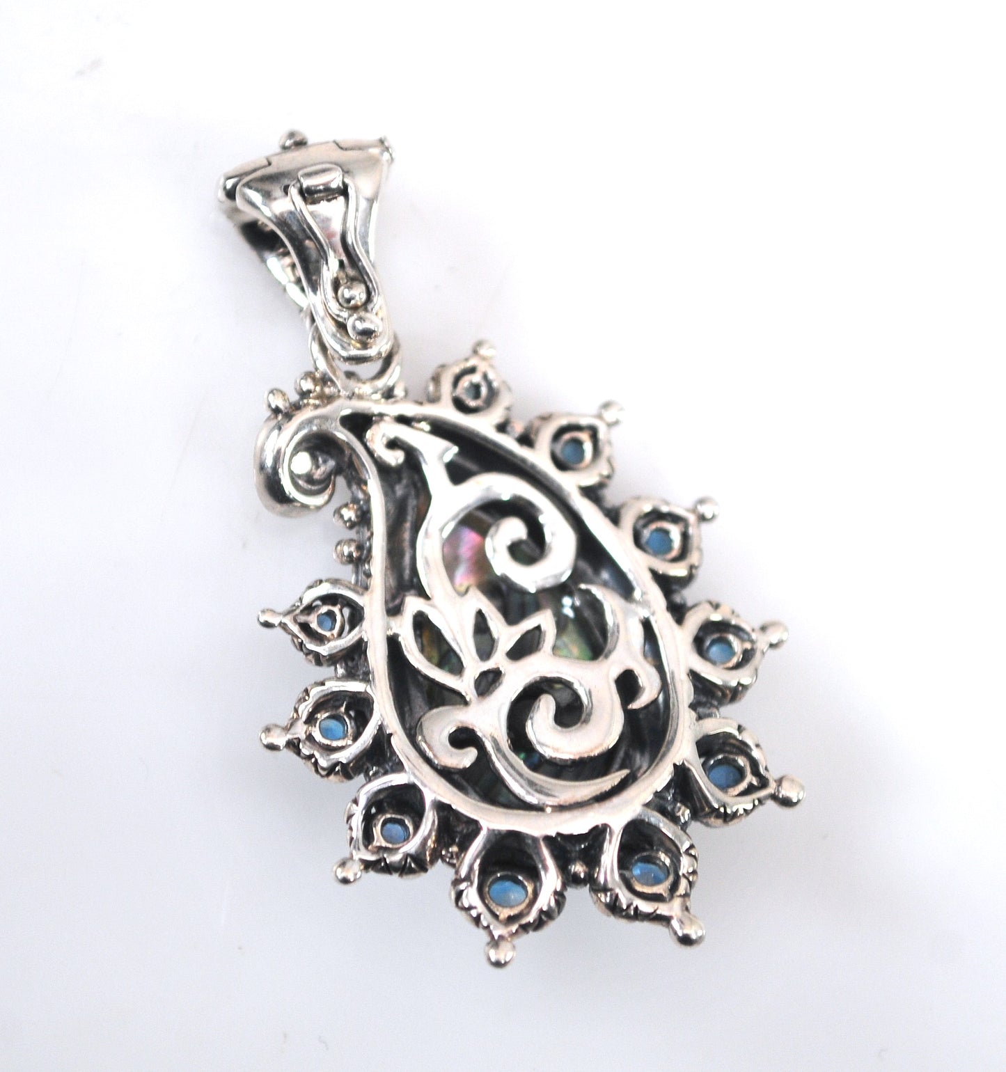 Barbara Bixby Sterling Silver 18K Gold  Abalone Paisley Enhancer Pendant