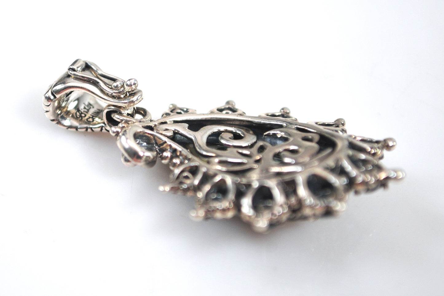 Barbara Bixby Sterling Silver 18K Gold  Abalone Paisley Enhancer Pendant