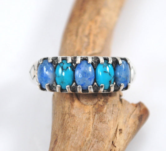 Carolyn Pollack Sterling Silver Turquoise Lapis Ring