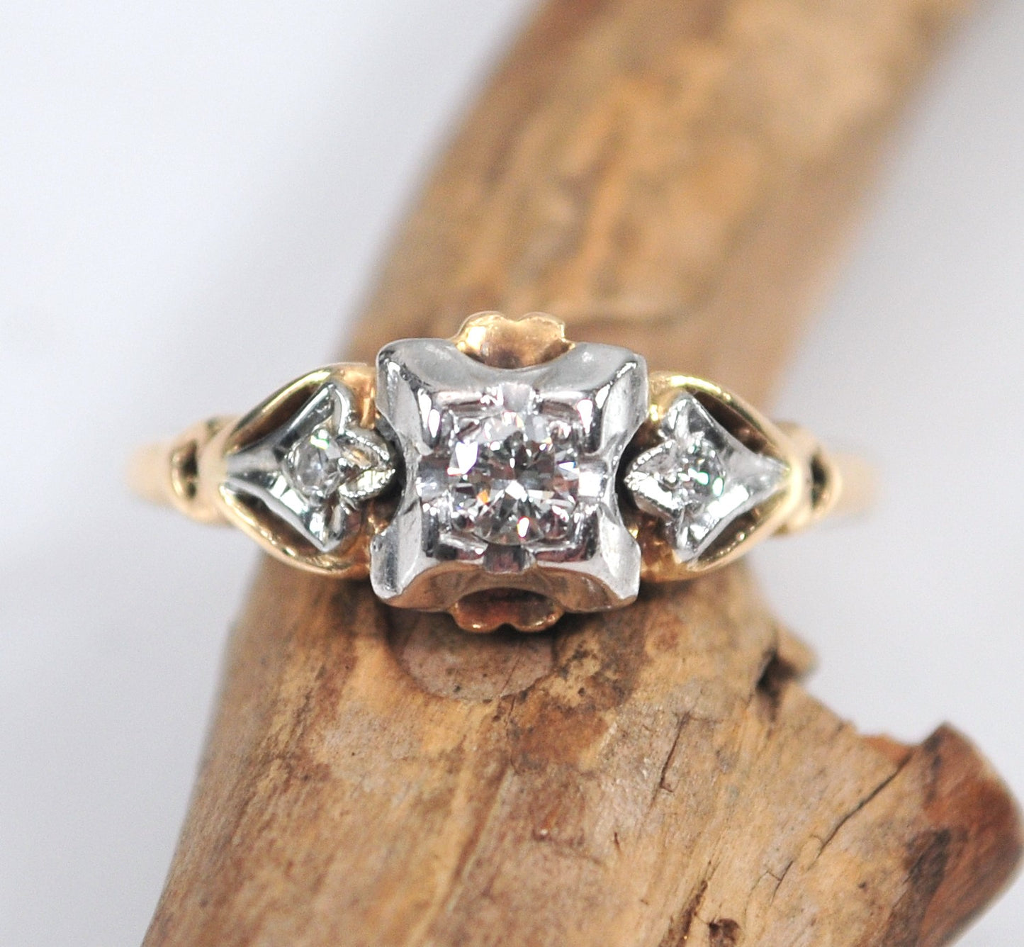 Antique 14K Gold Diamond Ring