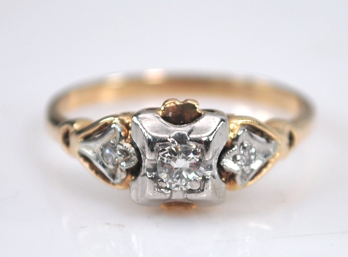 Antique 14K Gold Diamond Ring