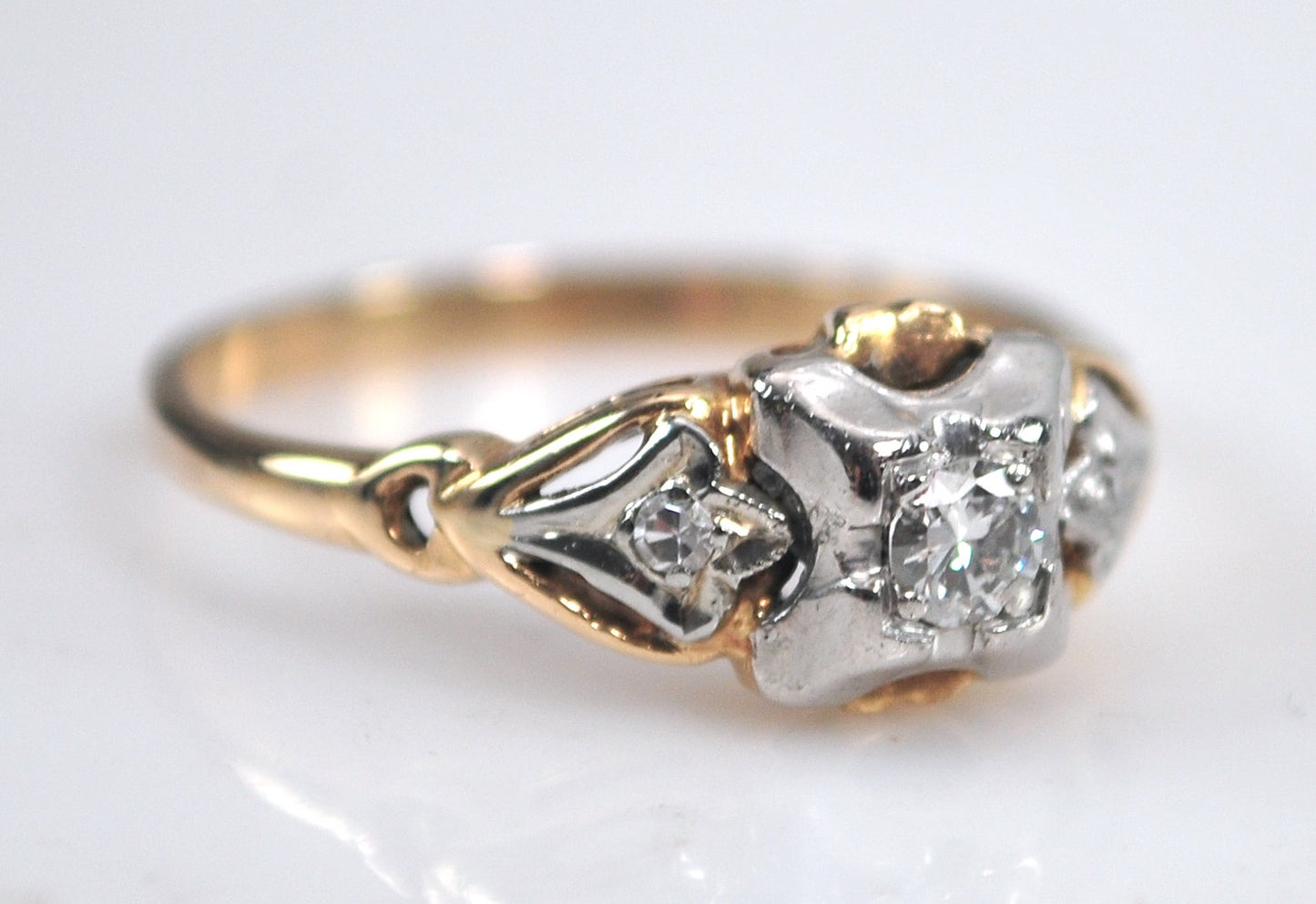 Antique 14K Gold Diamond Ring
