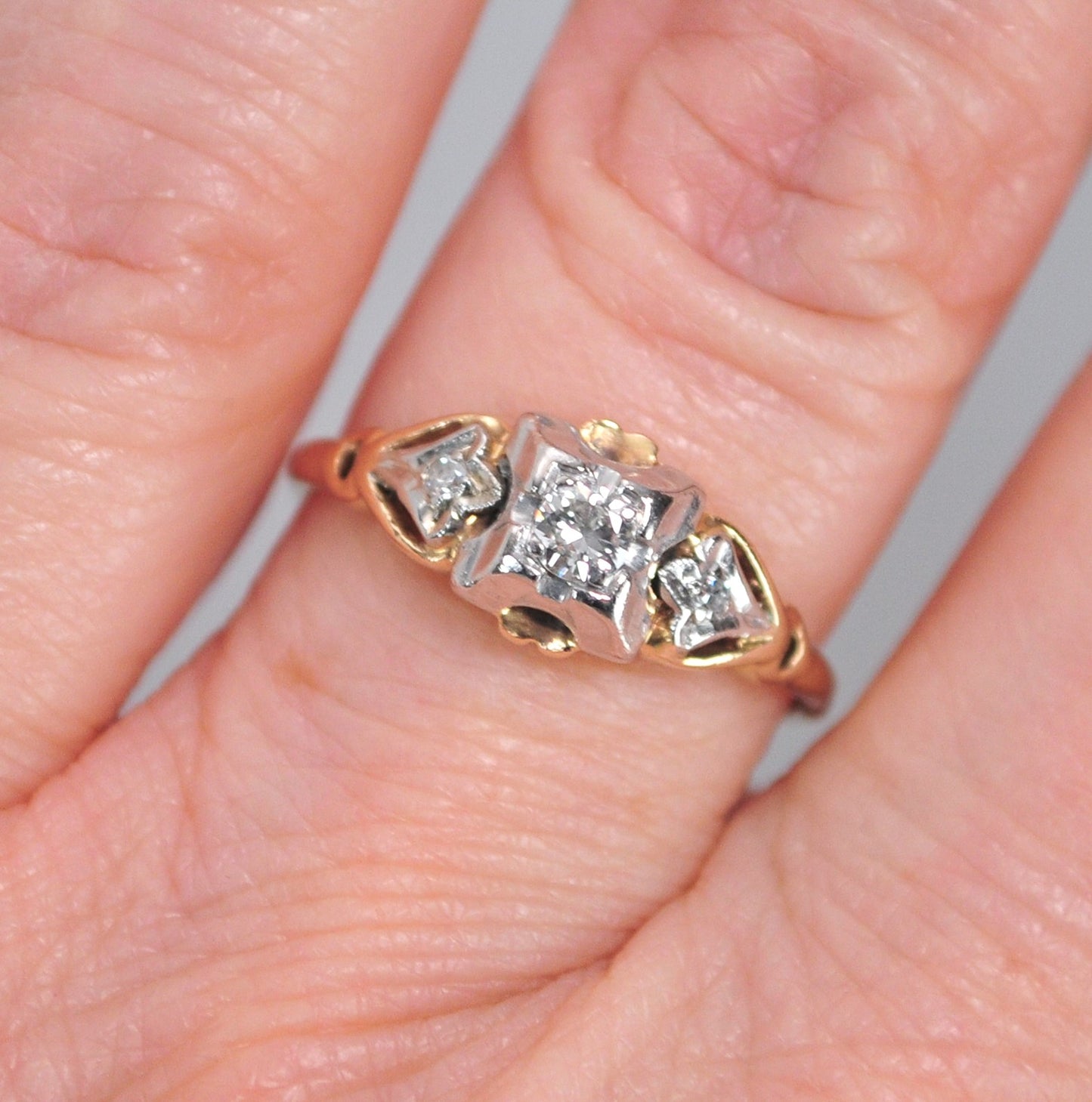 Antique 14K Gold Diamond Ring