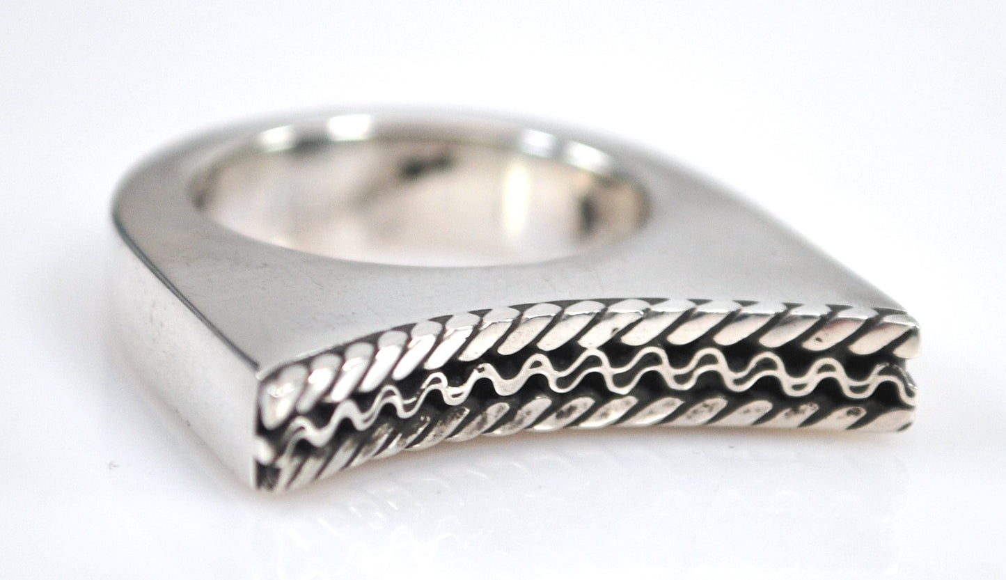 GeoArt 925 Sterling Silver Concave Ring