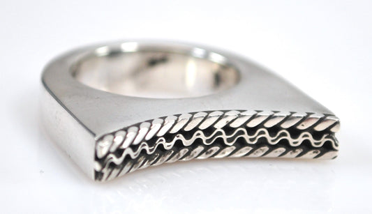 GeoArt 925 Sterling Silver Concave Ring