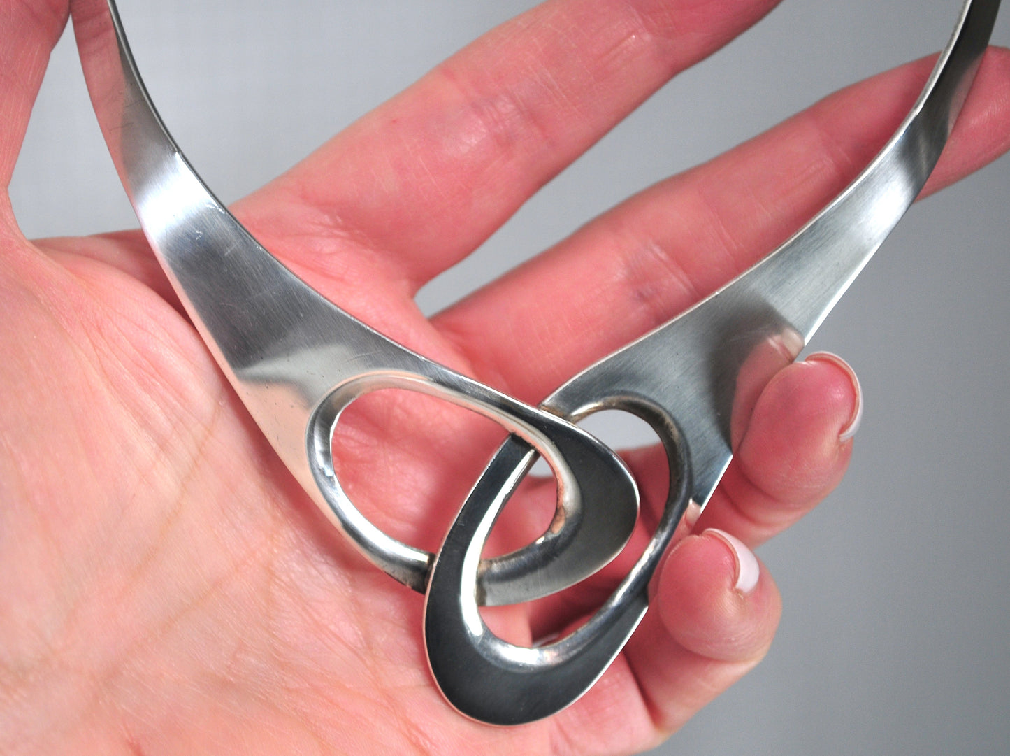 Vintage Taxco Sterling Silver Collar Choker Necklace