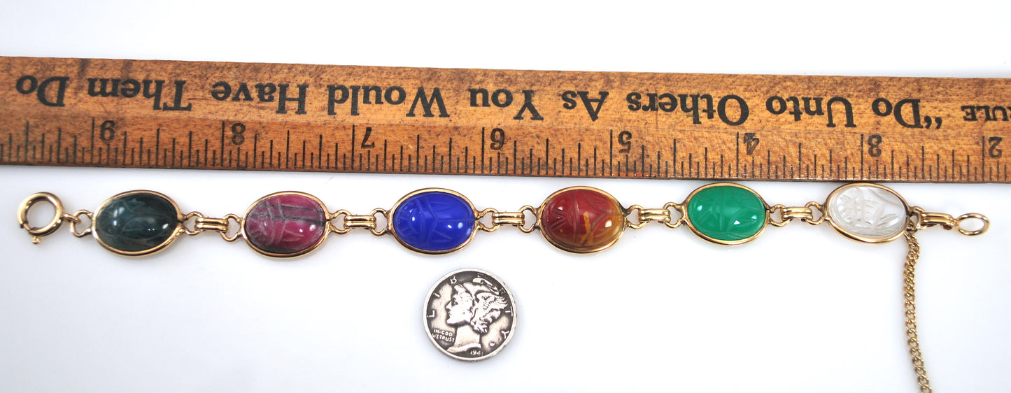 Vintage Gold Filled Scarab Bracelet
