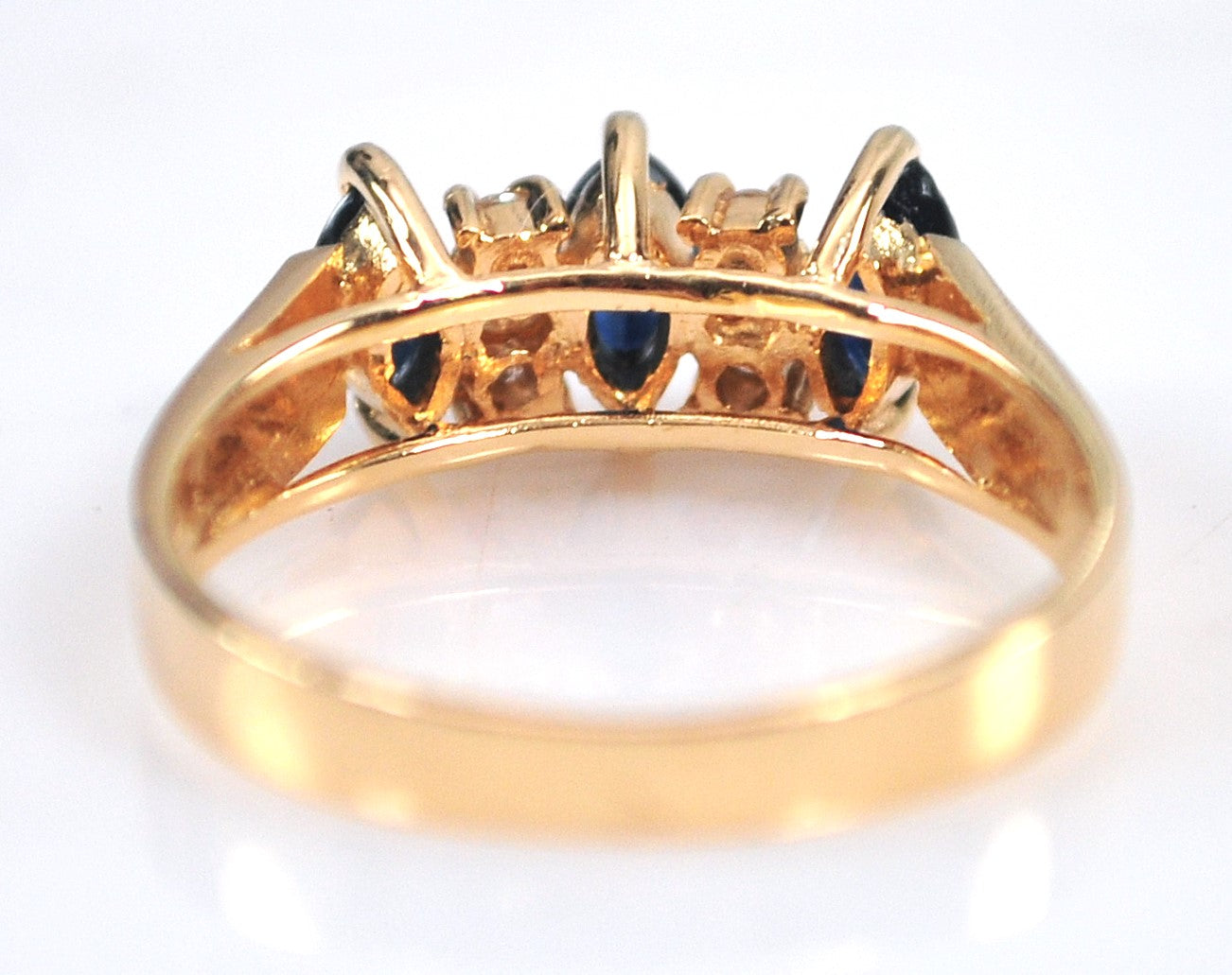 14K Yellow Gold Sapphire Diamond Ring