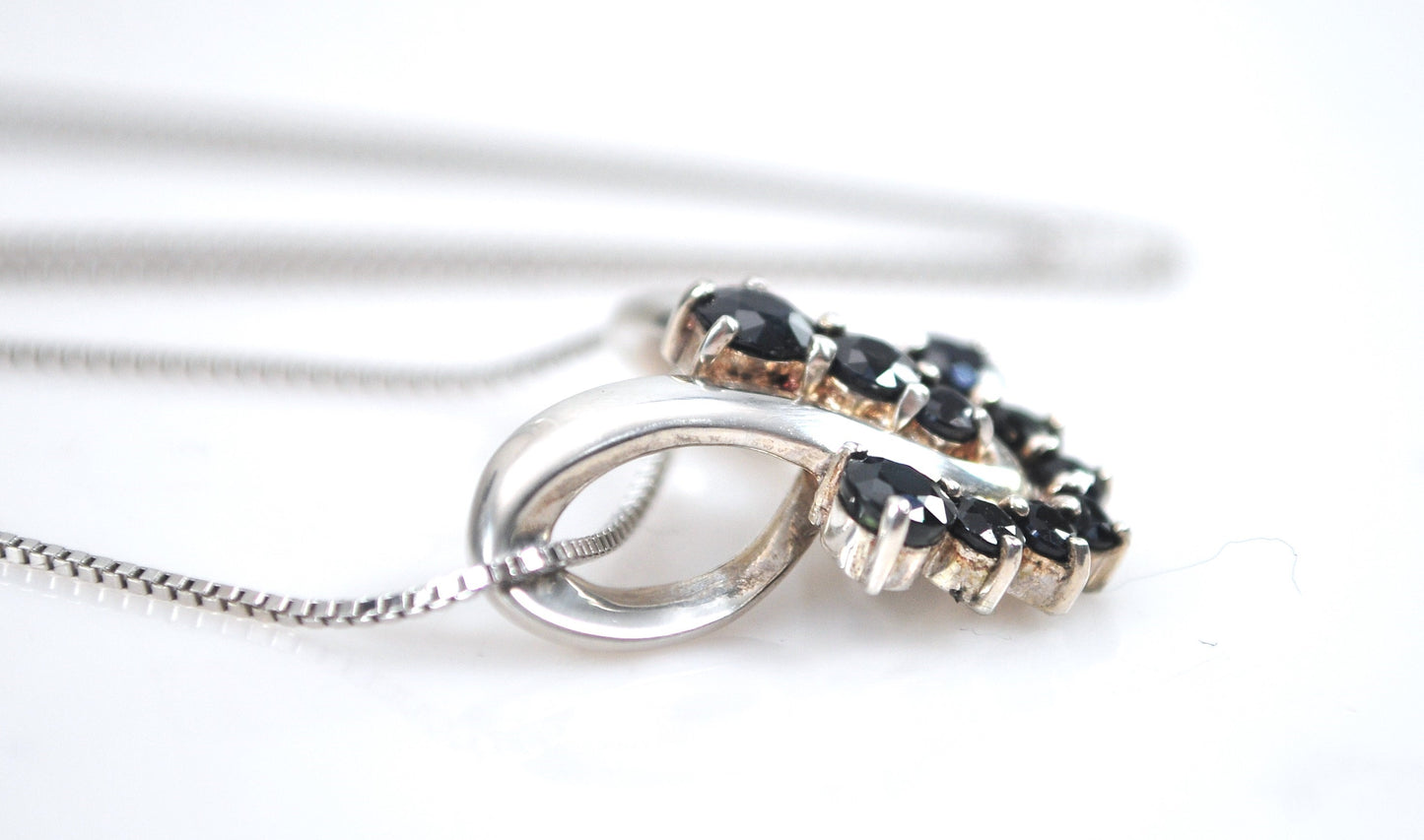 Thailand Sterling Silver Sapphire Pendant Necklace