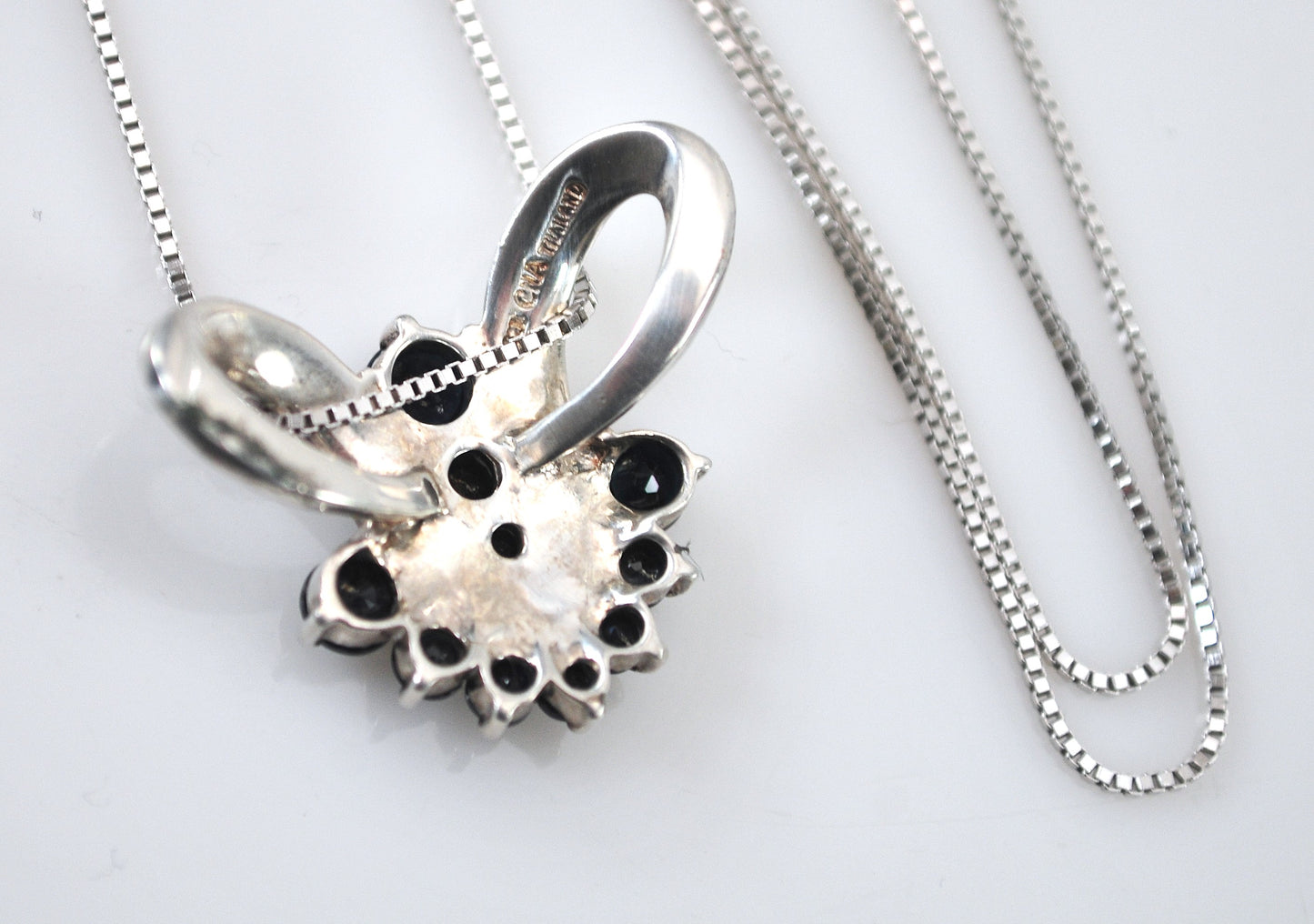 Thailand Sterling Silver Sapphire Pendant Necklace