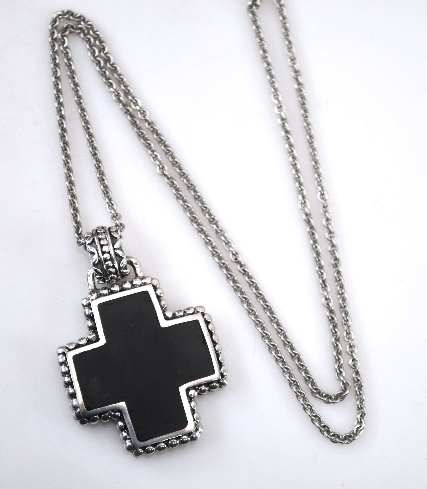 Reversible Sterling Silver Cross Pendant Necklace