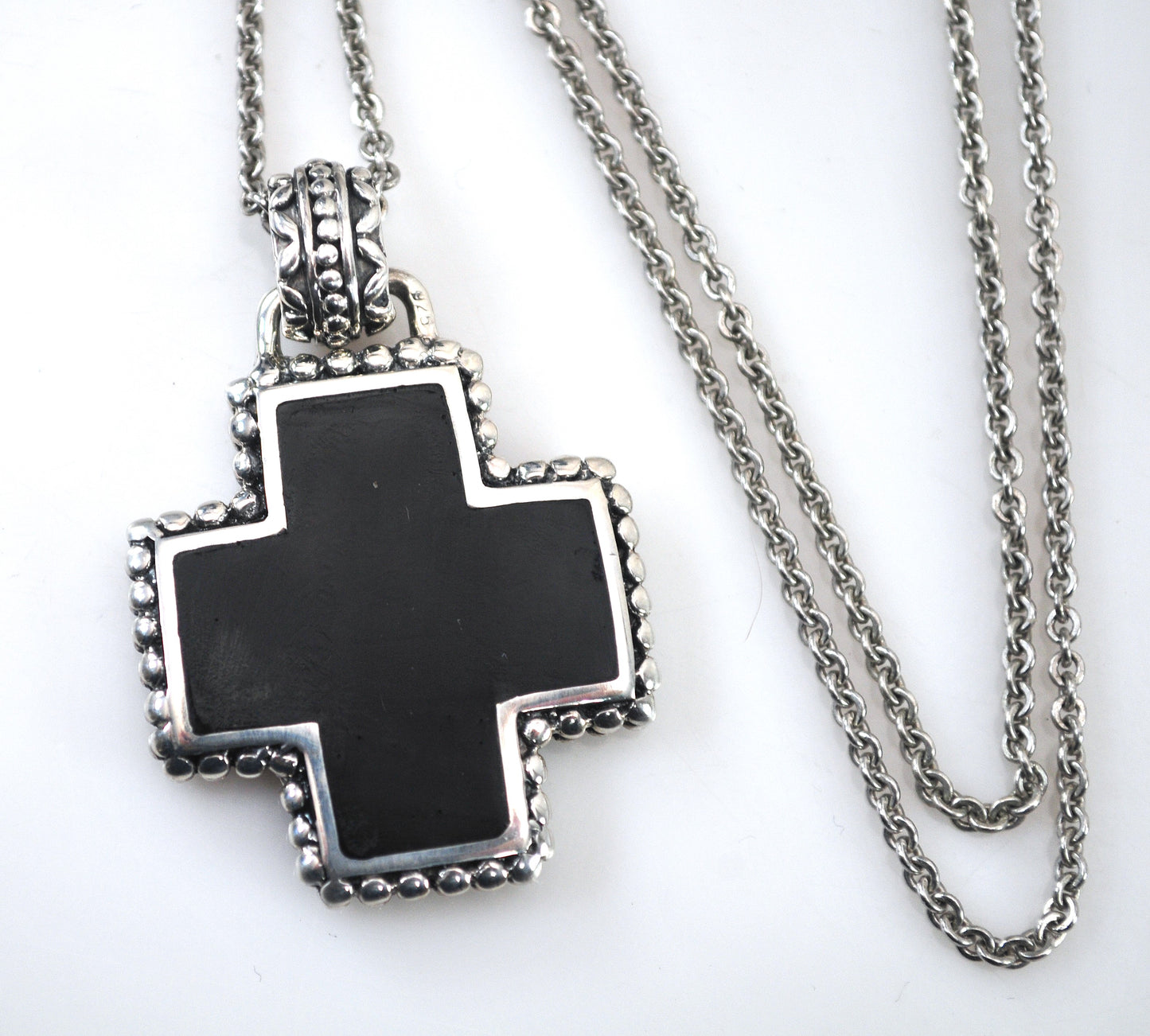 Reversible Sterling Silver Cross Pendant Necklace
