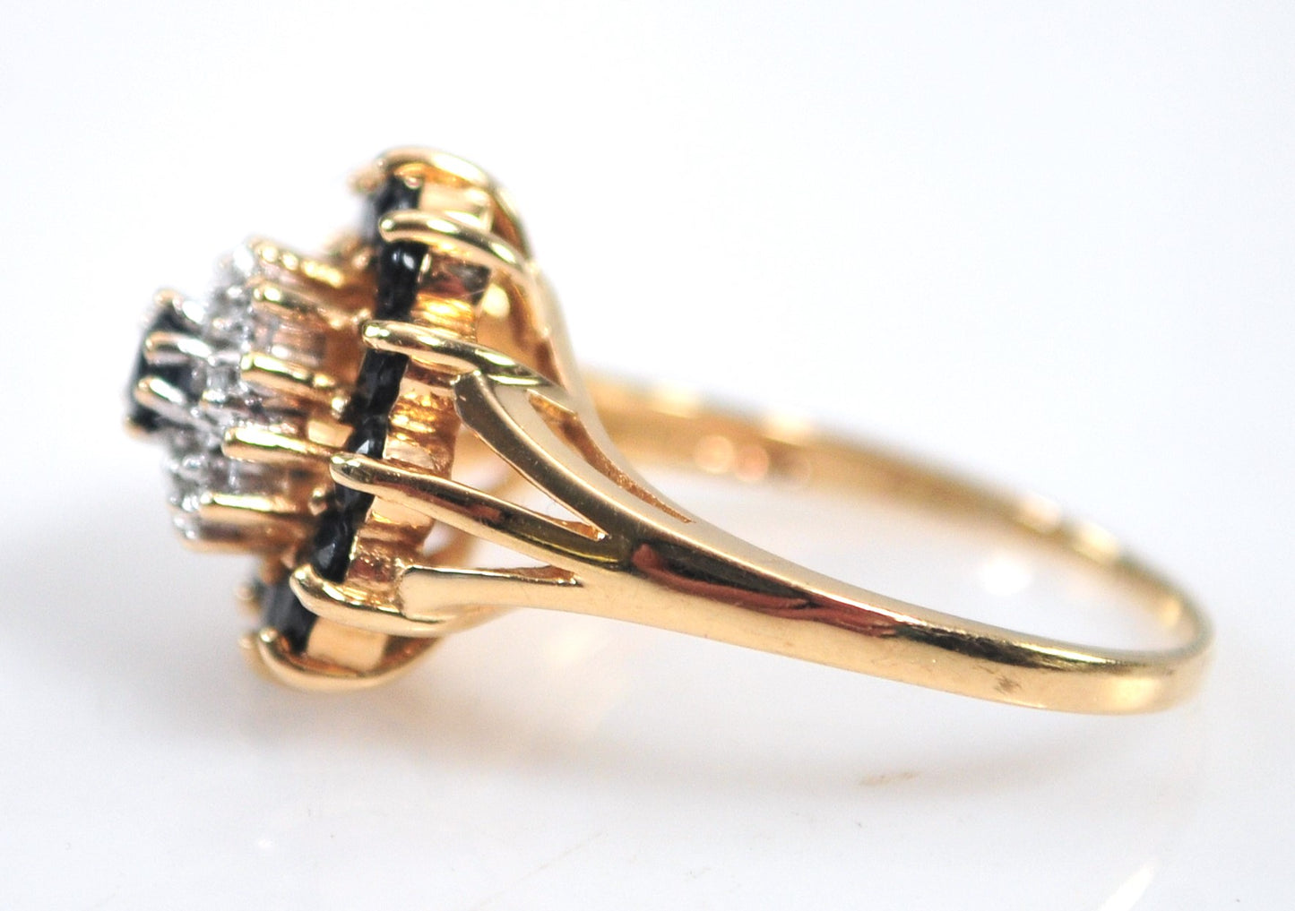 10K Yellow Gold Sapphire Diamond Ring