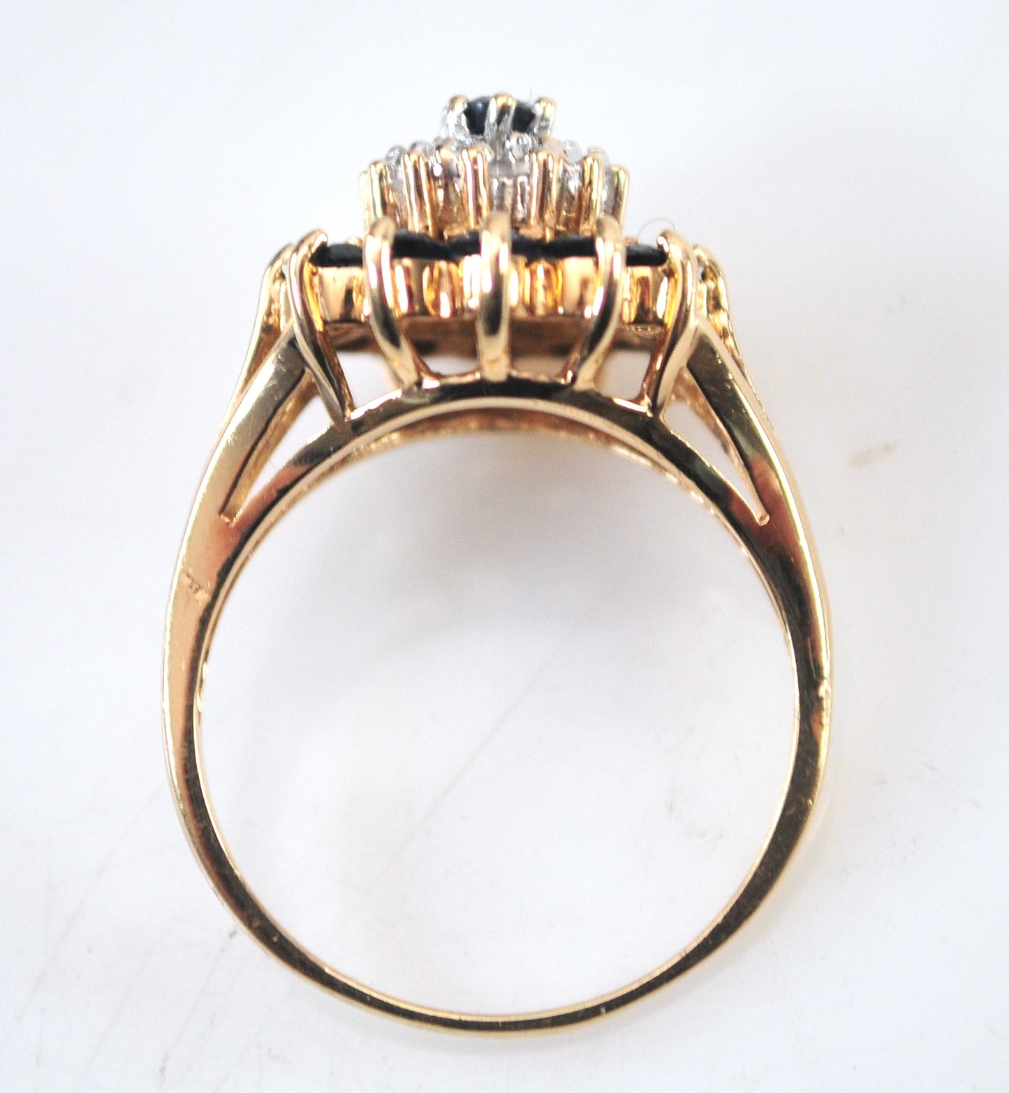 10K Yellow Gold Sapphire Diamond Ring