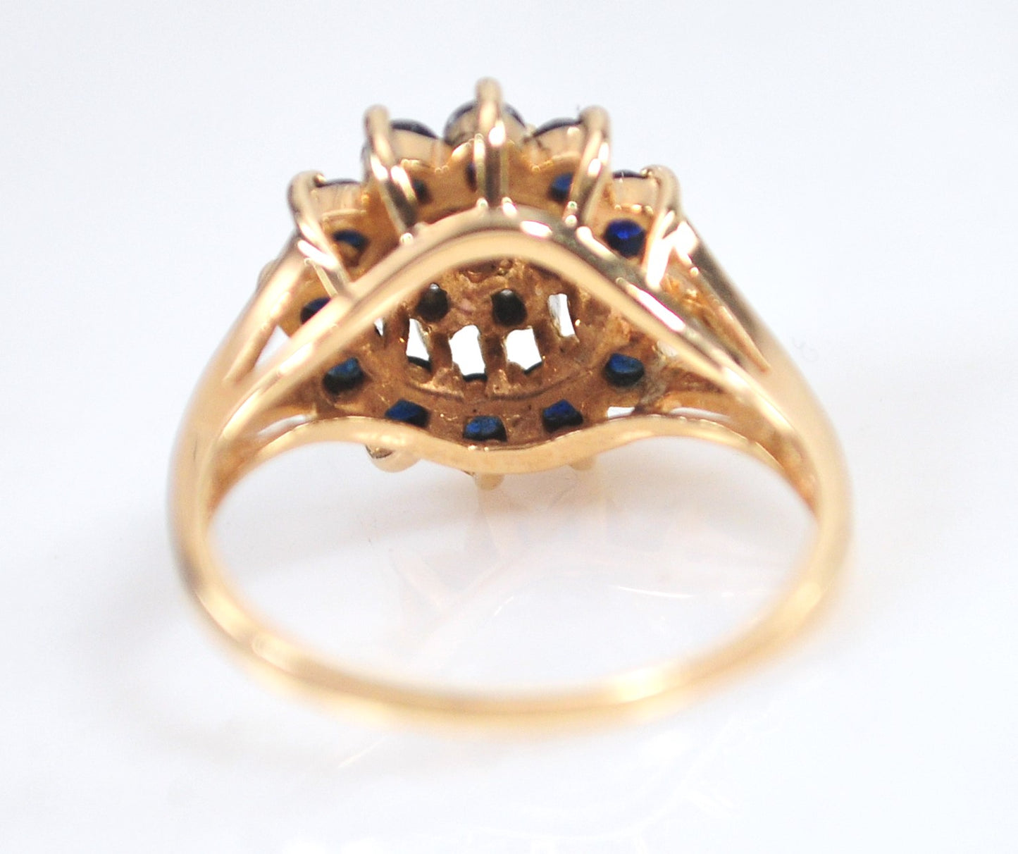 10K Yellow Gold Sapphire Diamond Ring