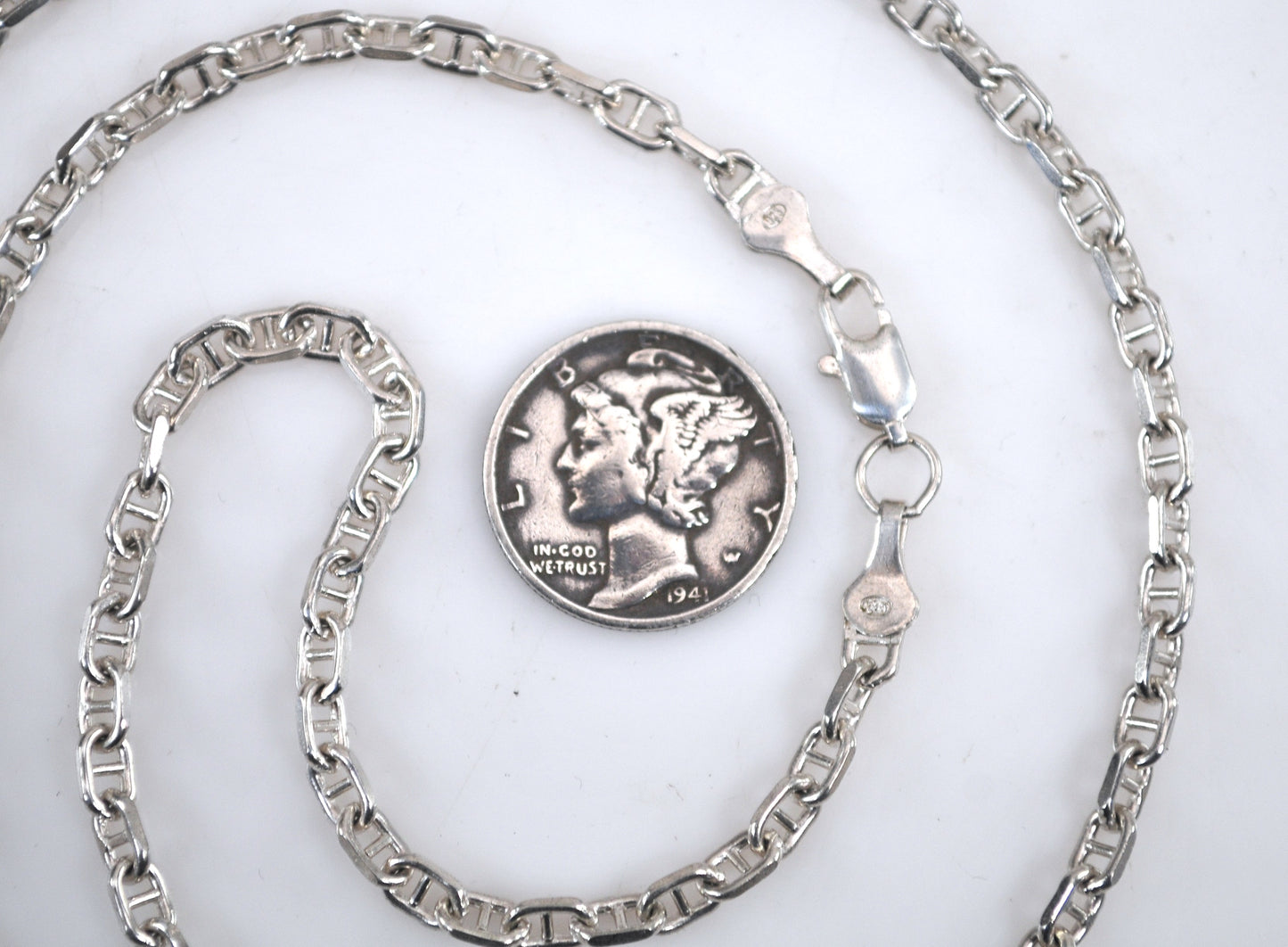 925 Mexico 3mm Mariner Link Chain Necklace