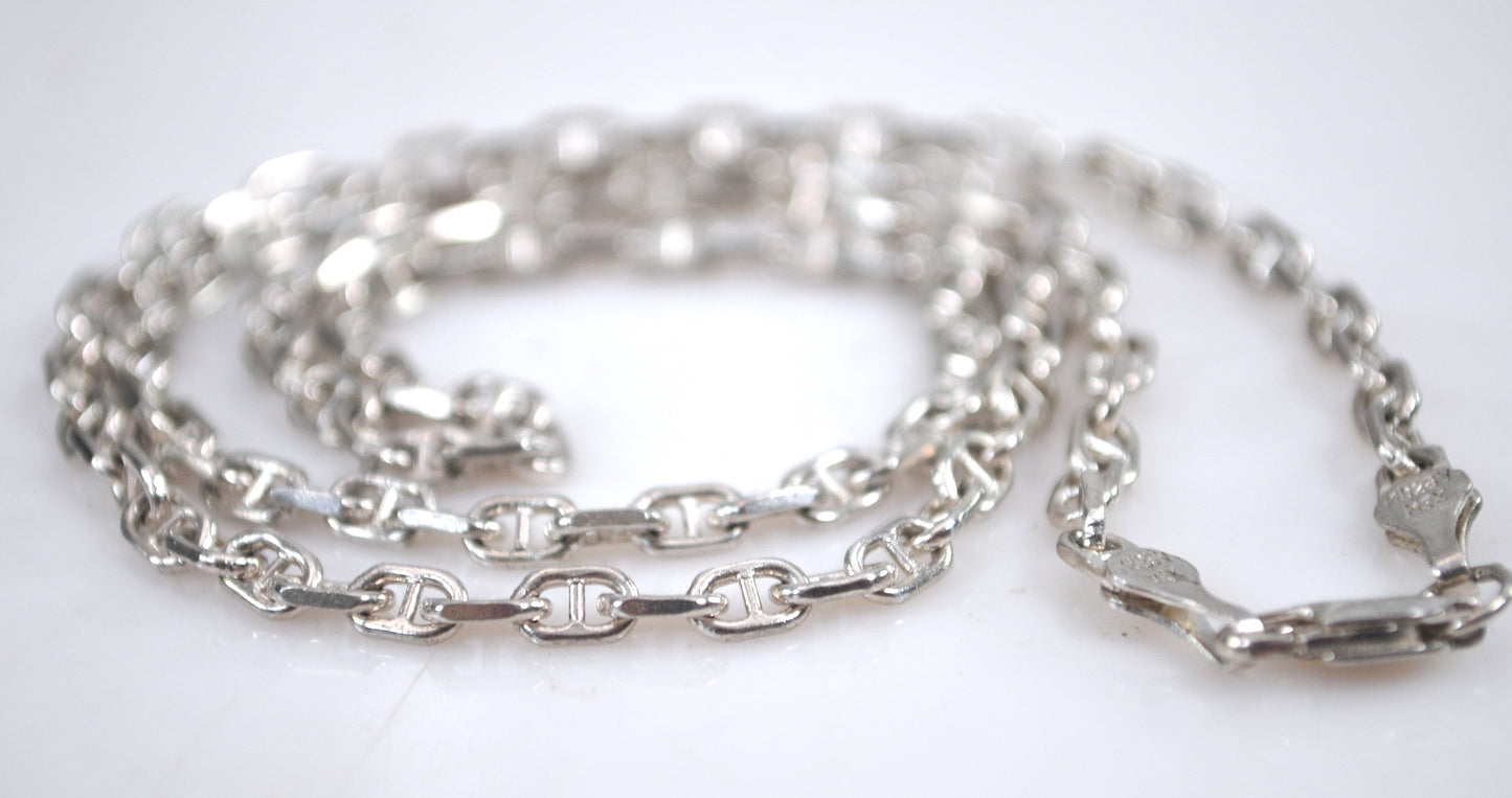 925 Mexico 3mm Mariner Link Chain Necklace