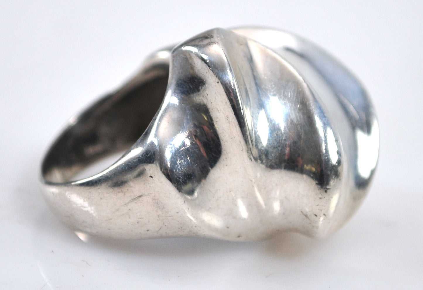 Chunky Vintage Sterling Silver Modernist Ring