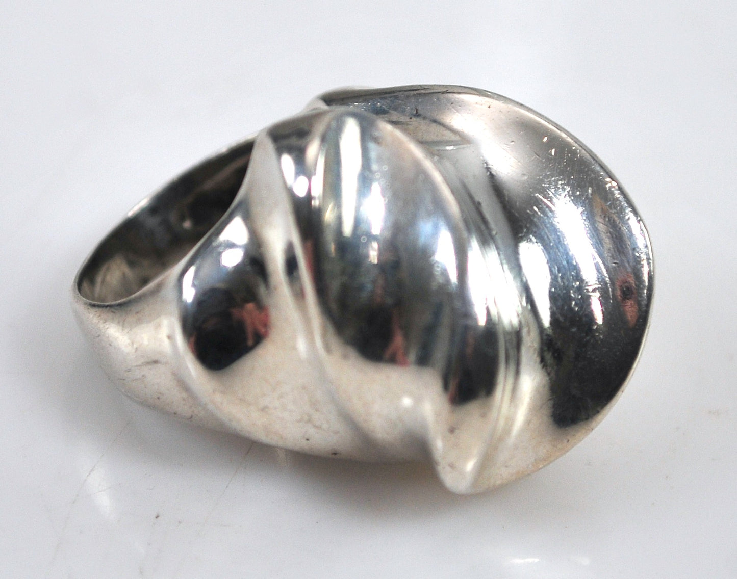 Chunky Vintage Sterling Silver Modernist Ring