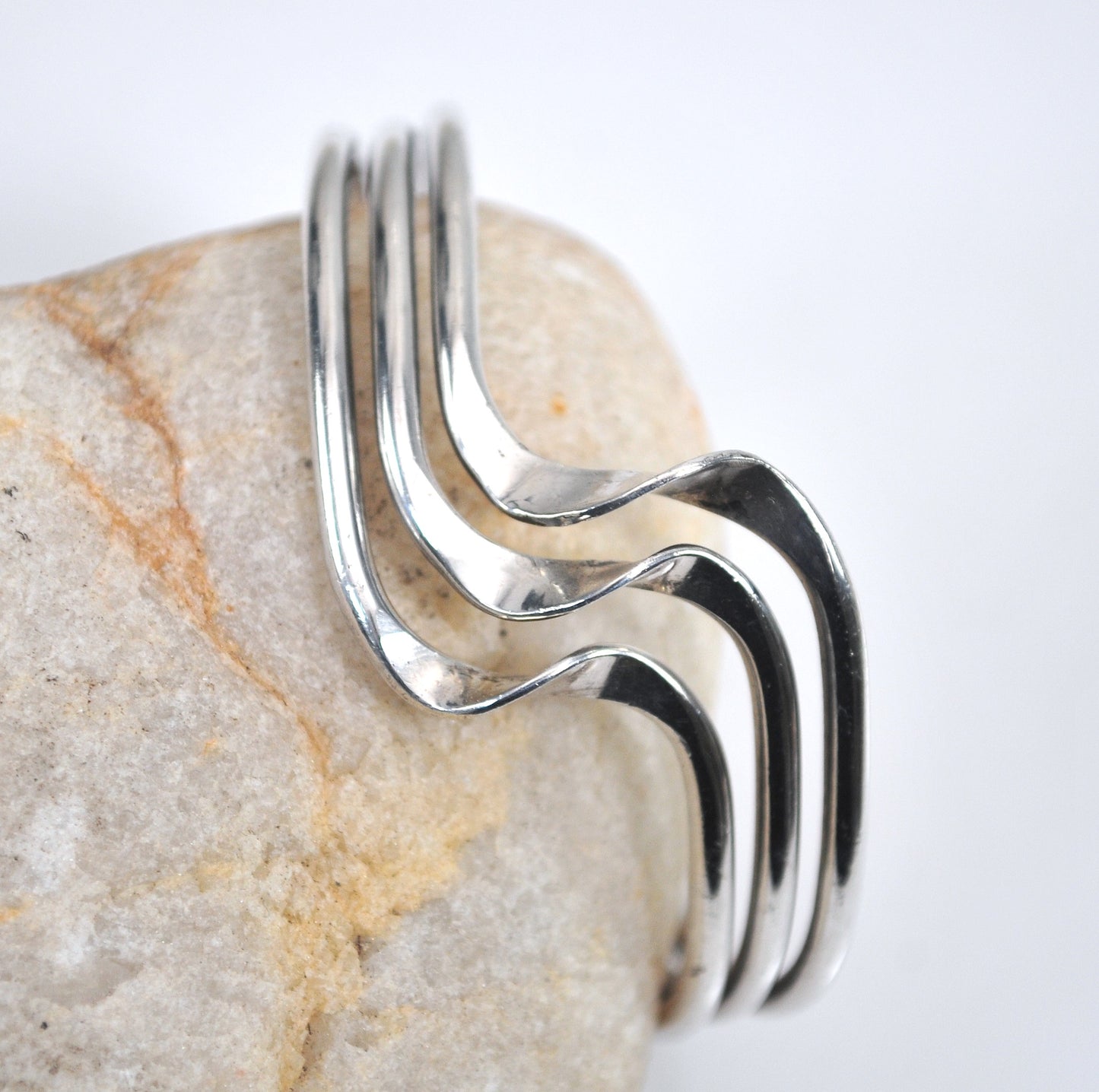 Sterling Silver Wave Cuff Bracelet