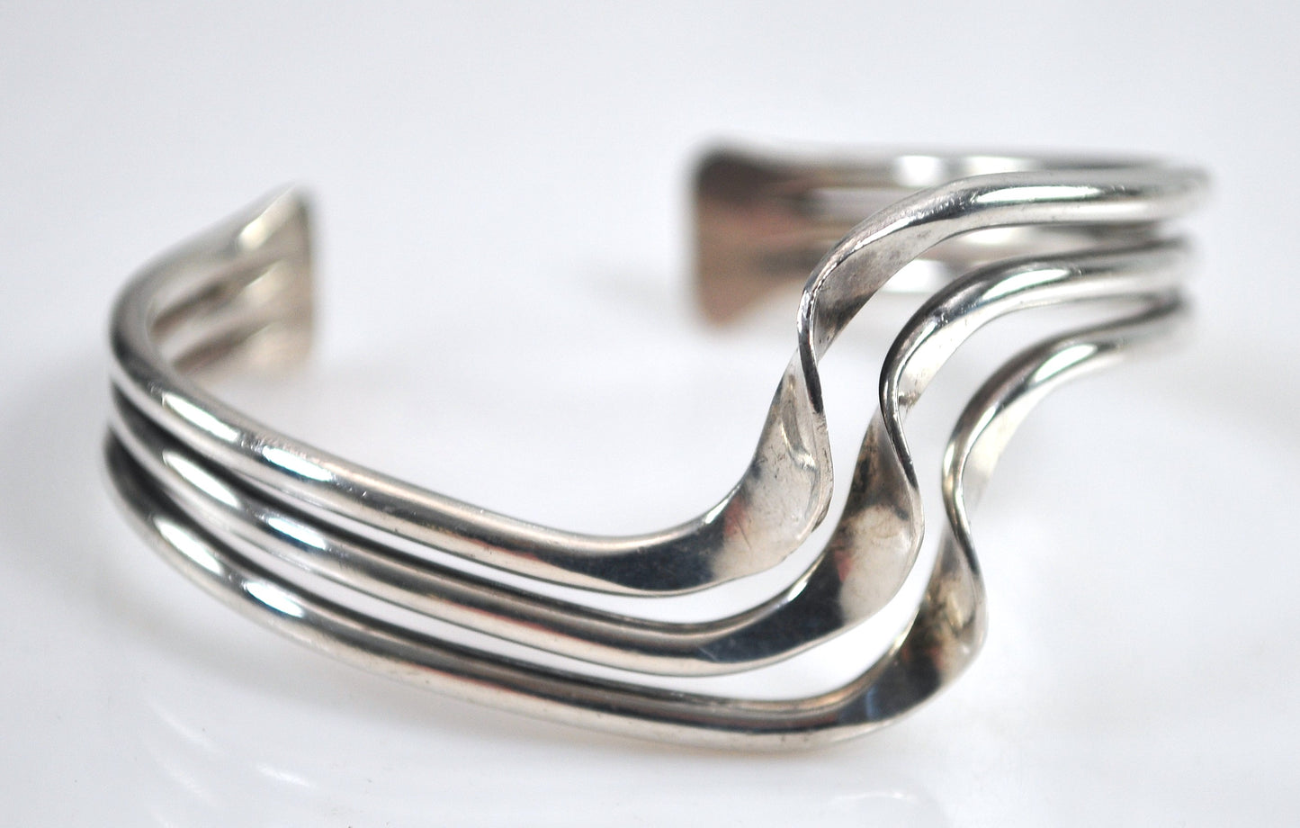 Sterling Silver Wave Cuff Bracelet