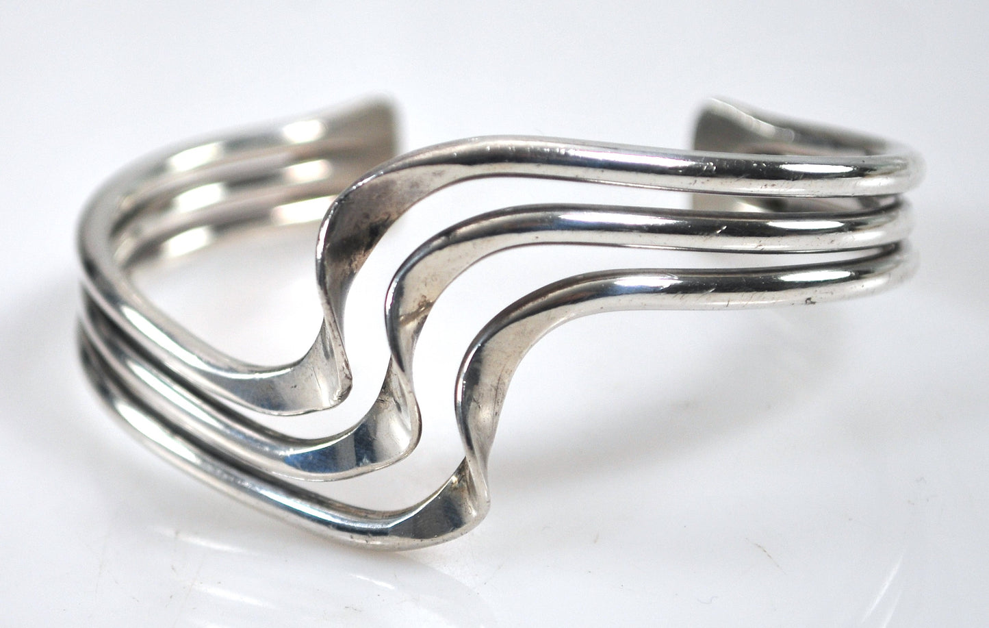 Sterling Silver Wave Cuff Bracelet