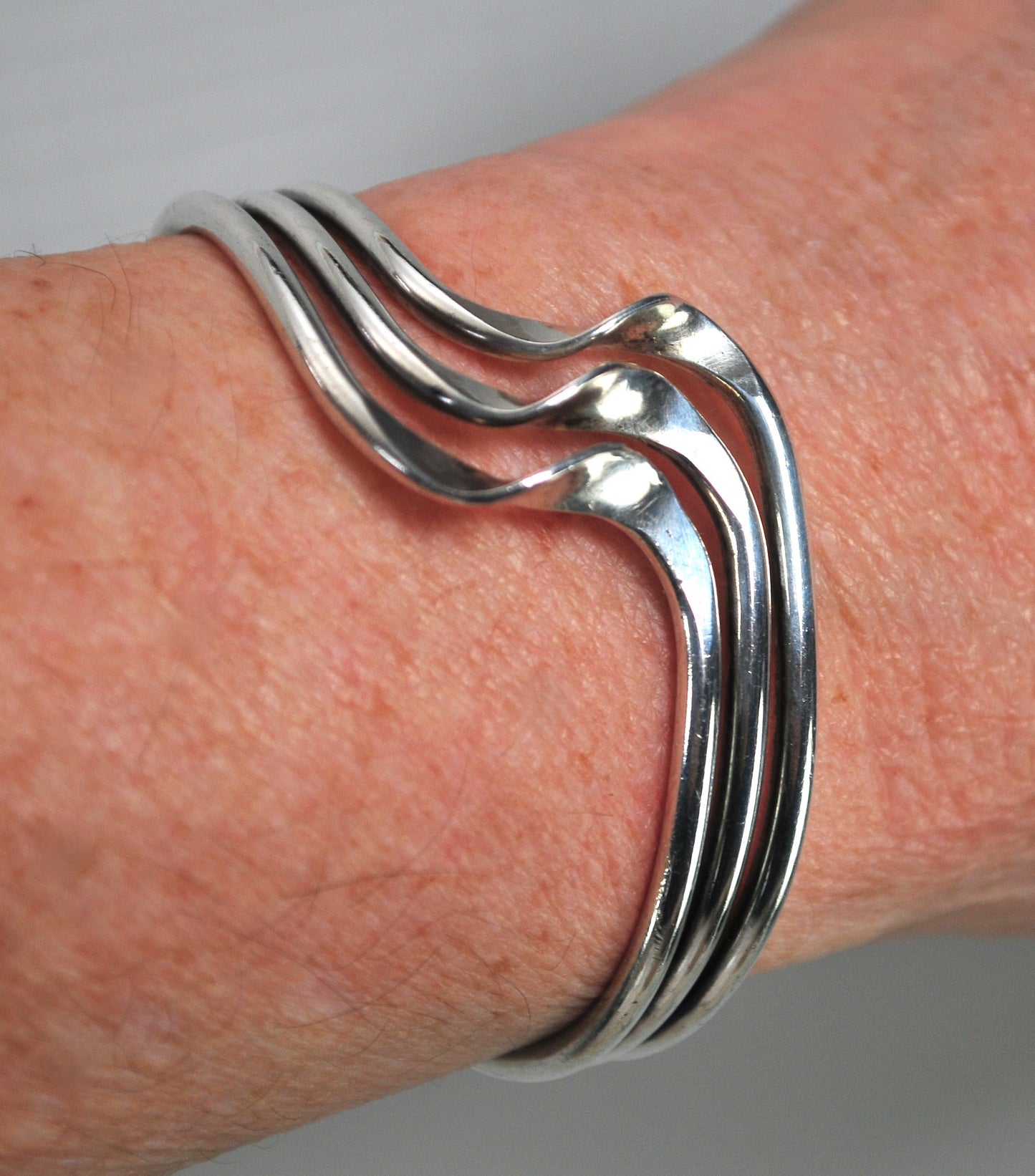 Sterling Silver Wave Cuff Bracelet