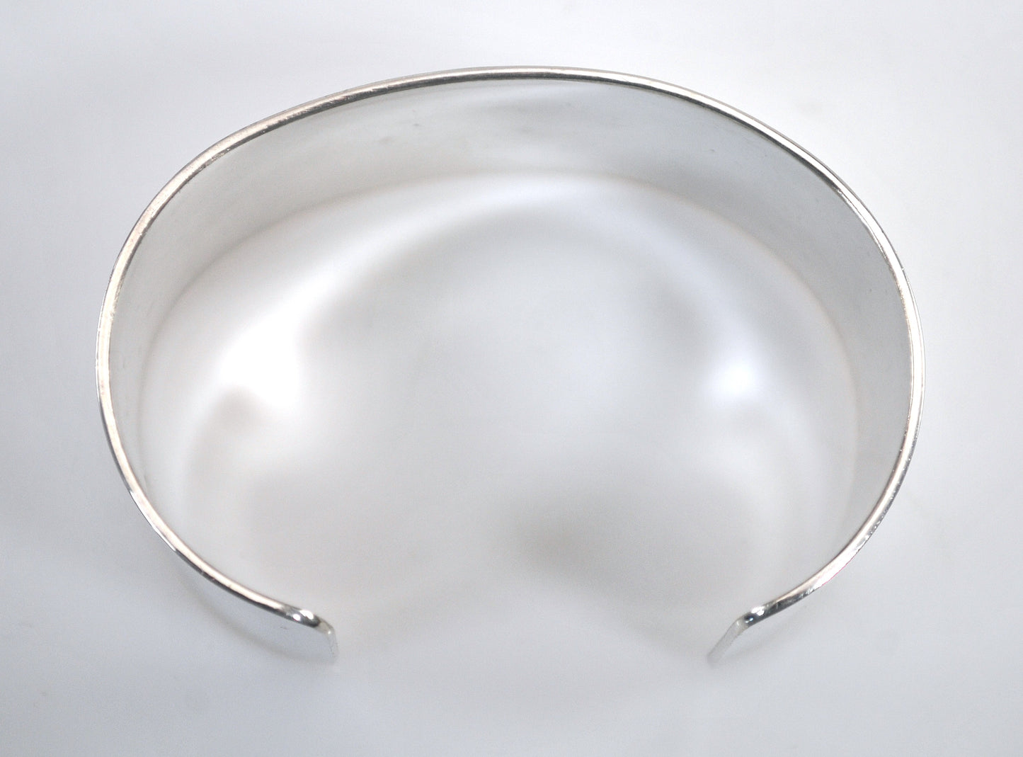 Artisan Signed Wide Sterling Silver Cuff Bracelet