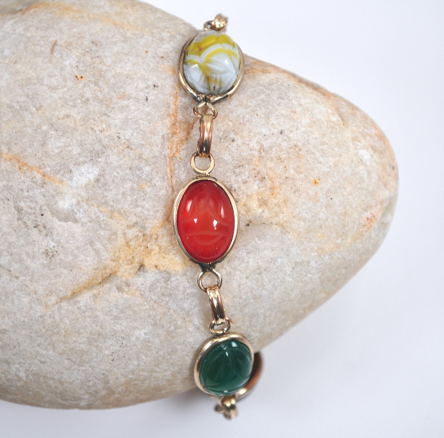 Vintage Gold Filled Scarab Bracelet